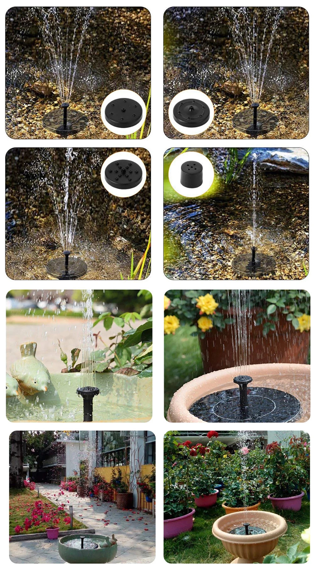 Solar Powered Floating Water Fountain