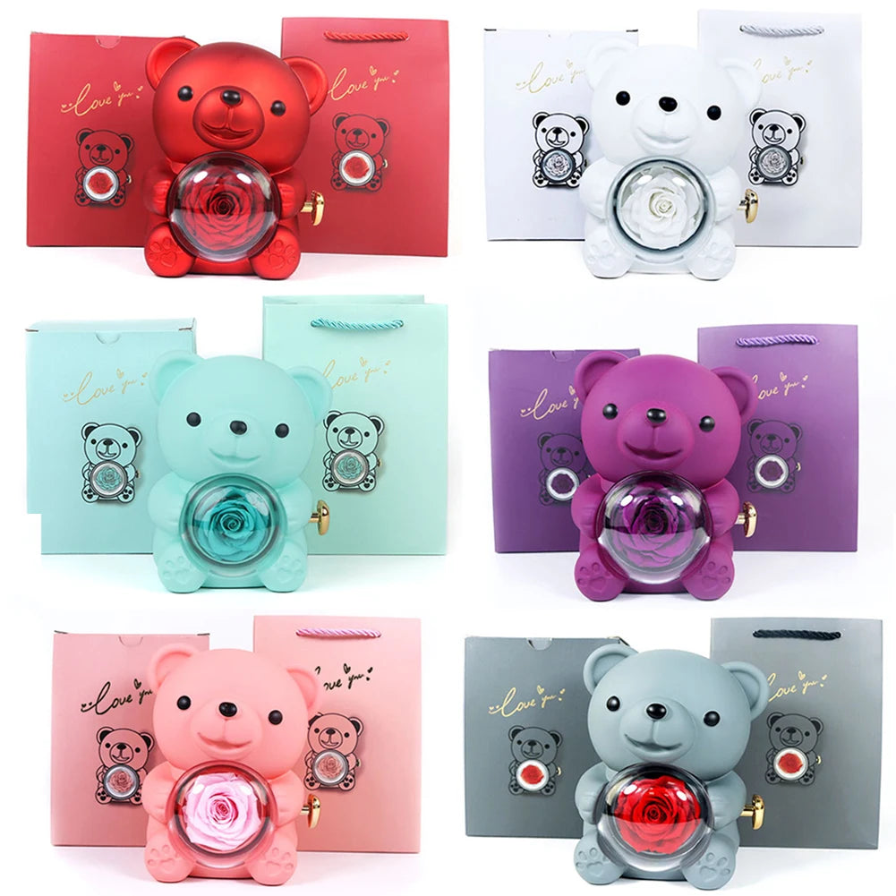Teddy Bear Rose Gift Box