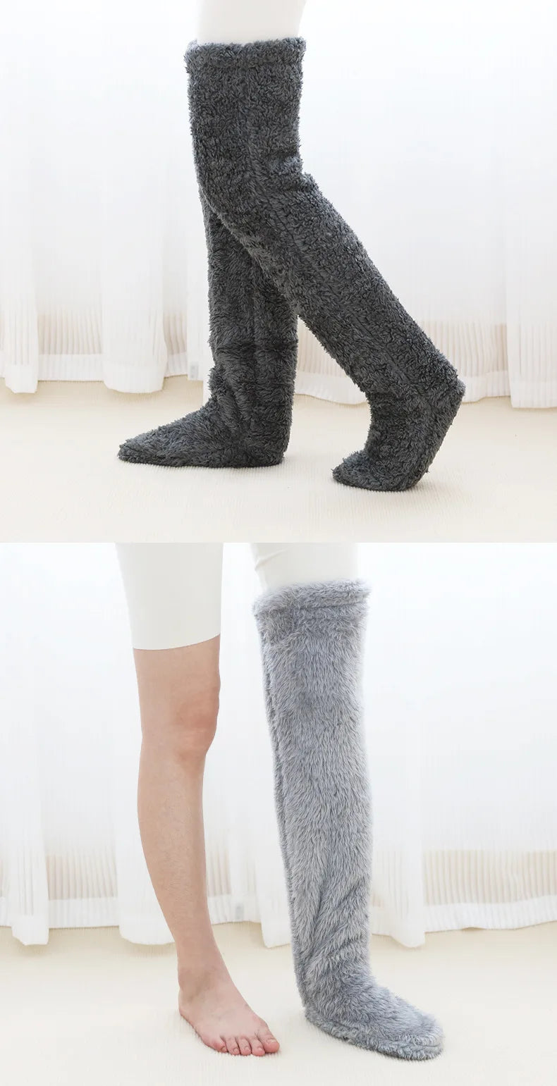 Fluffy Thigh High Socks