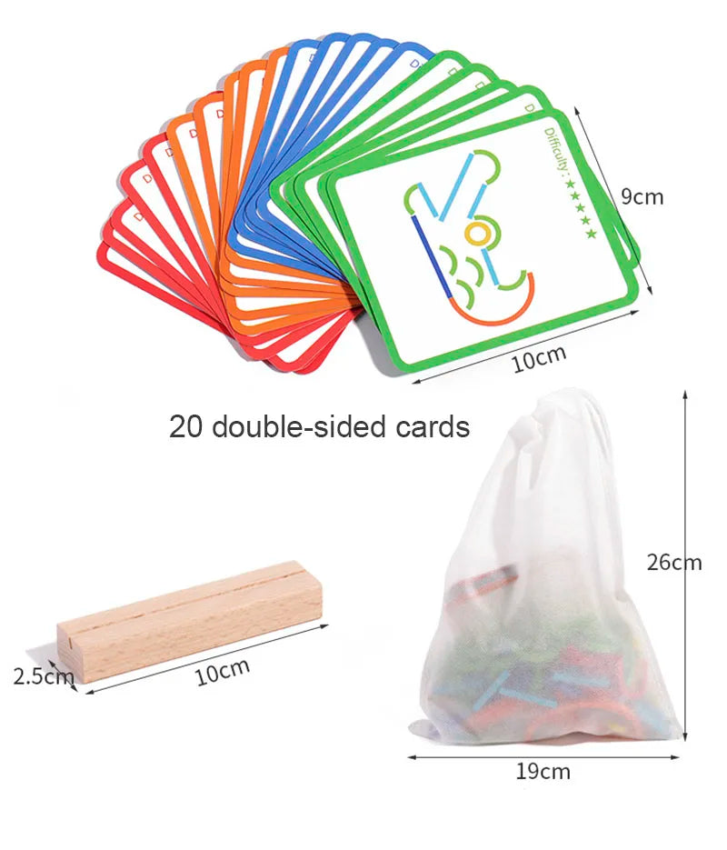 Wooden Montessori Puzzle Building Set