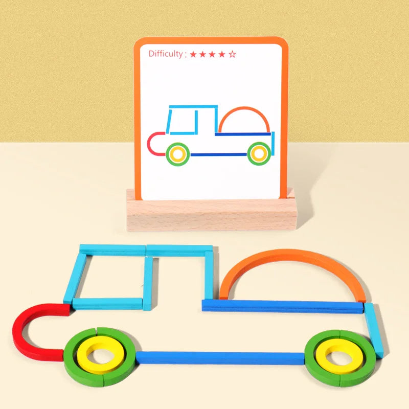 Wooden Montessori Puzzle Building Set