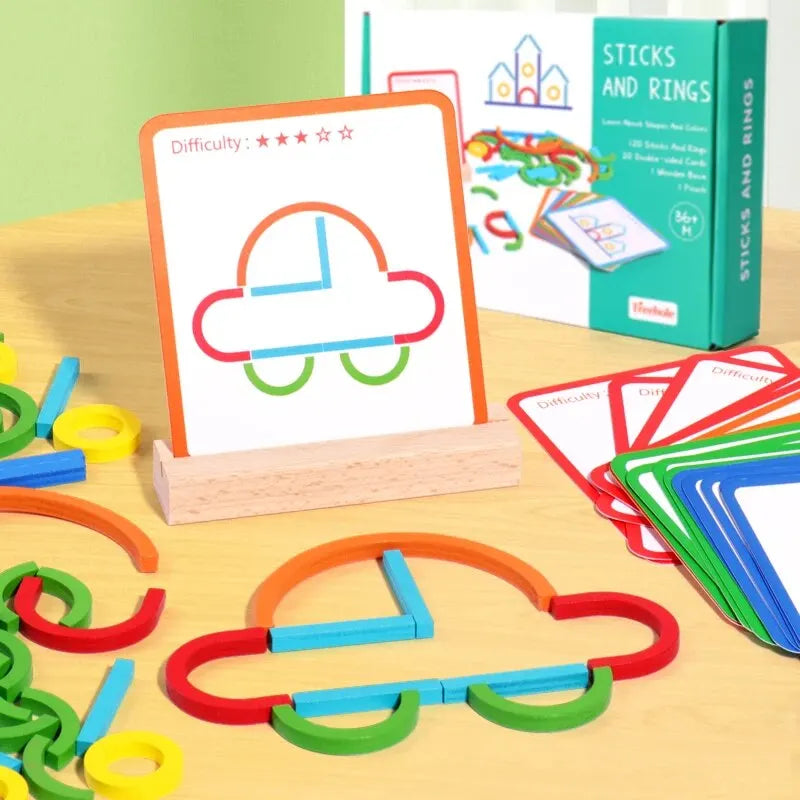 Wooden Montessori Puzzle Building Set