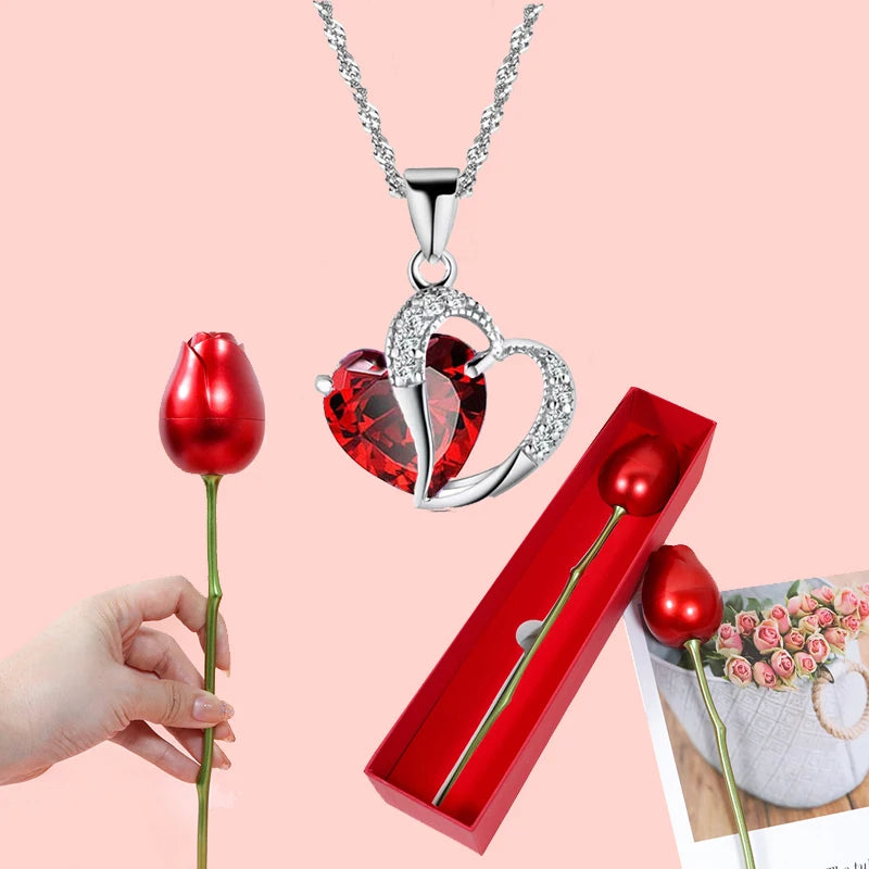 Heart Zircon Necklace Gift Set