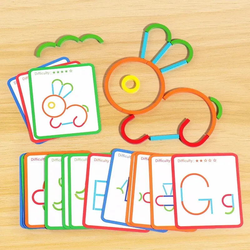 Wooden Montessori Puzzle Building Set