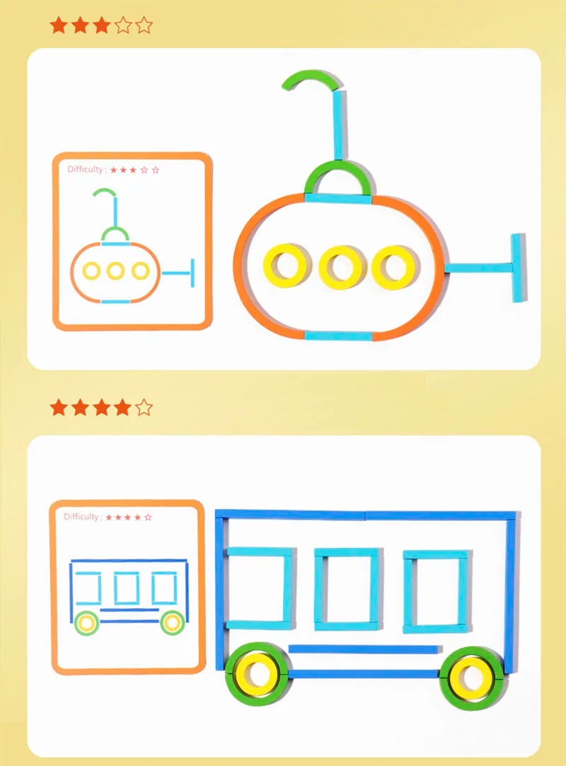 Wooden Montessori Puzzle Building Set