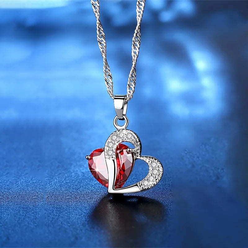 Heart Zircon Necklace Gift Set