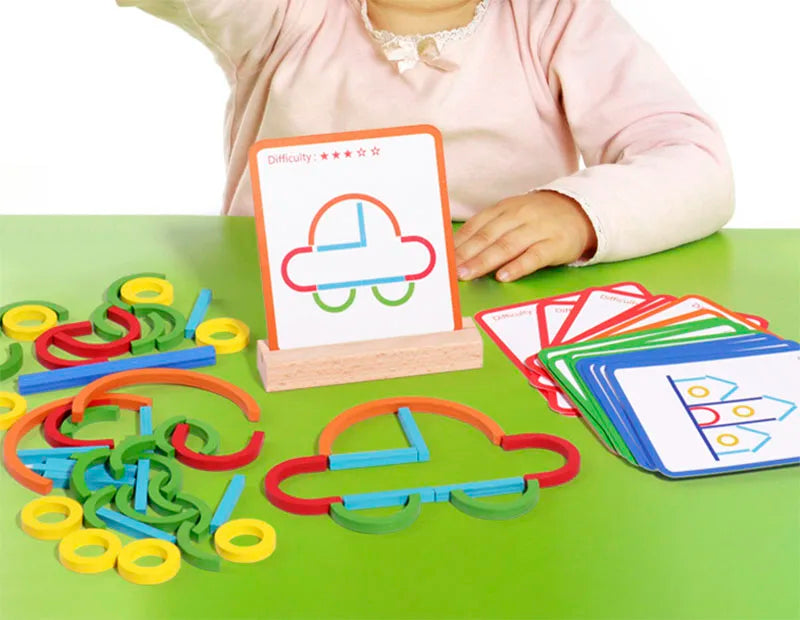 Wooden Montessori Puzzle Building Set