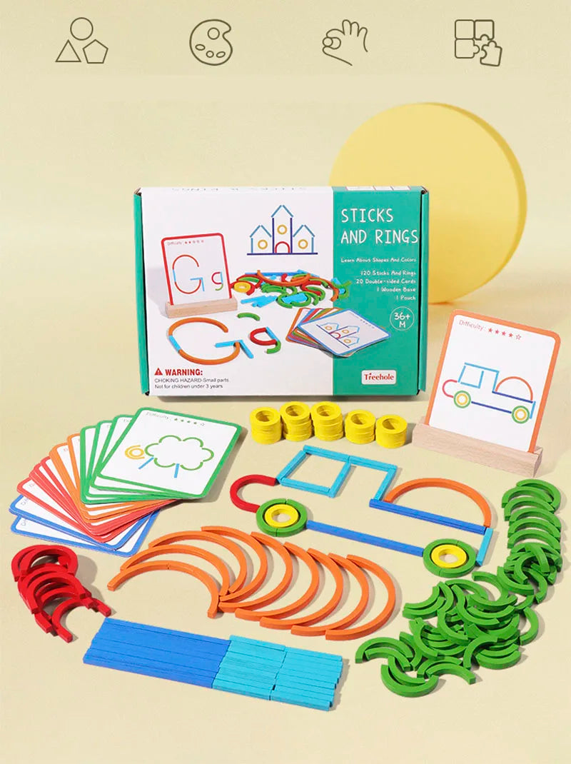 Wooden Montessori Puzzle Building Set