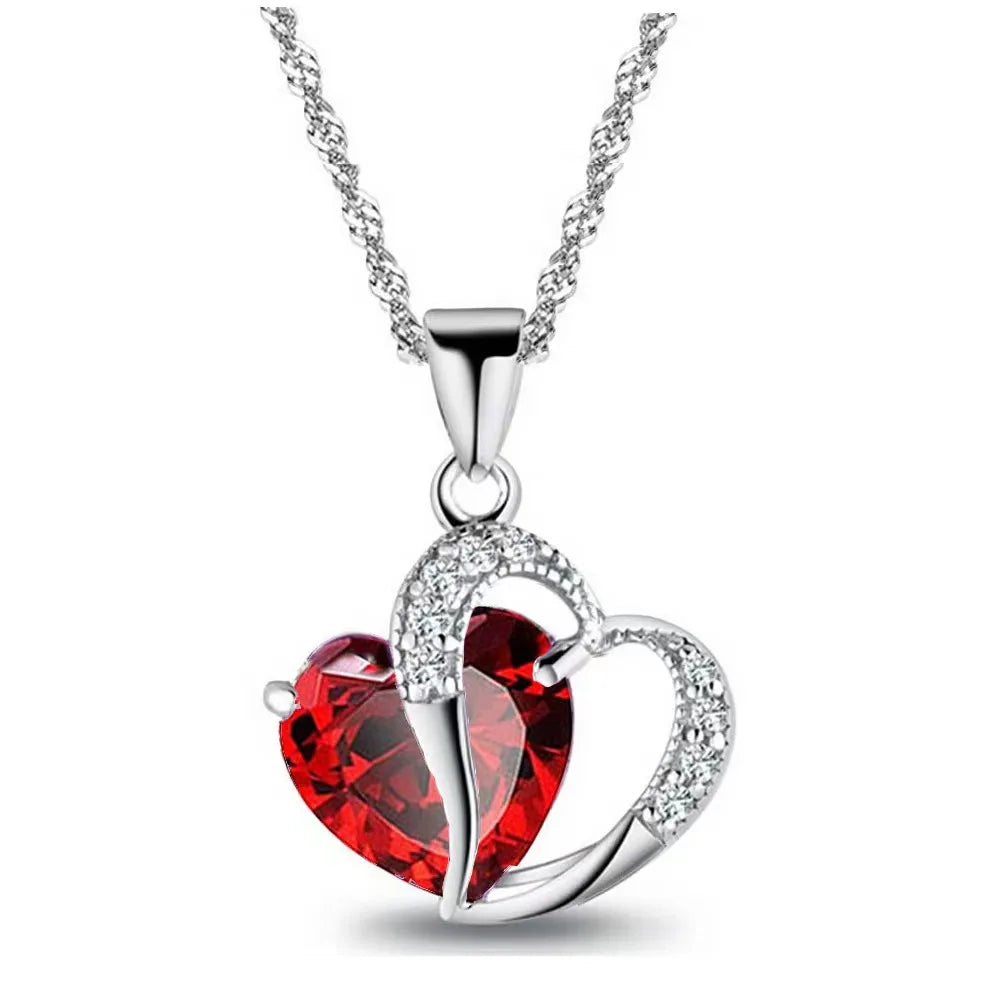Heart Zircon Necklace Gift Set