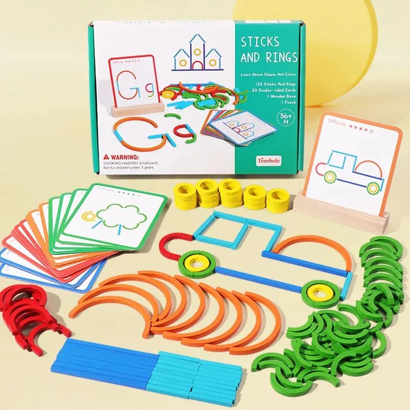 Wooden Montessori Puzzle Building Set