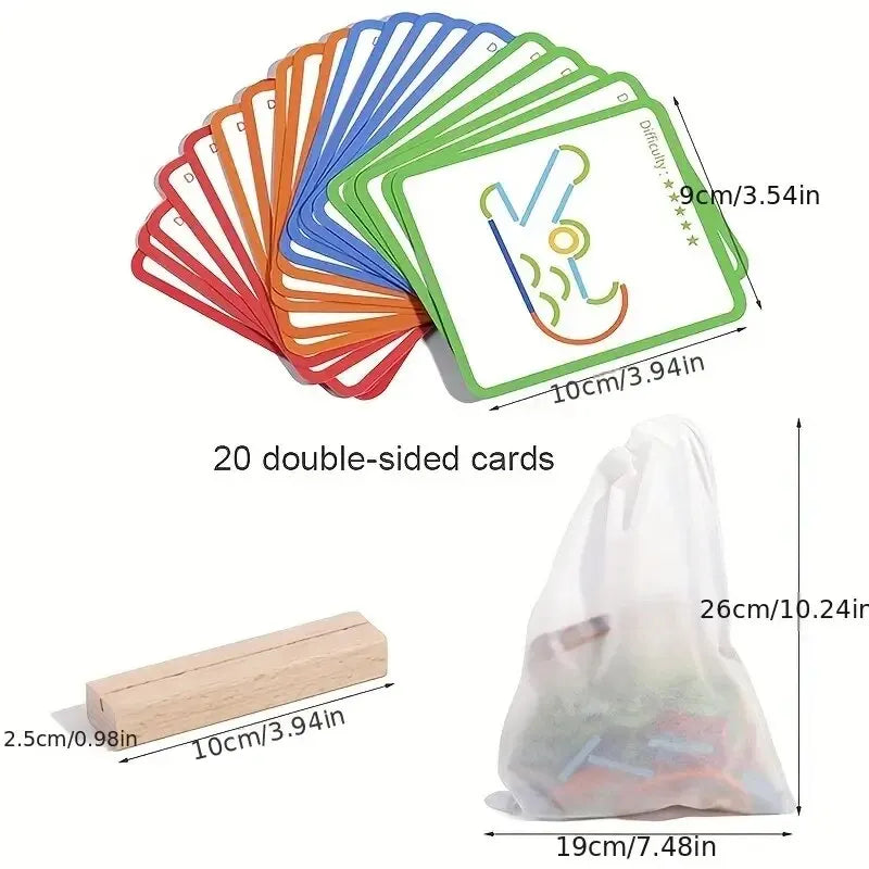 Wooden Montessori Puzzle Building Set