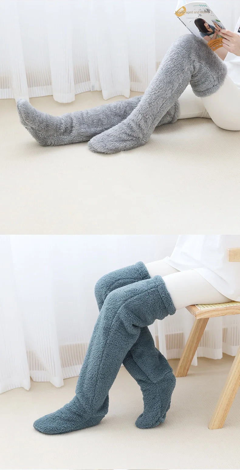 Fluffy Thigh High Socks